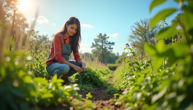 Harvesting herbs